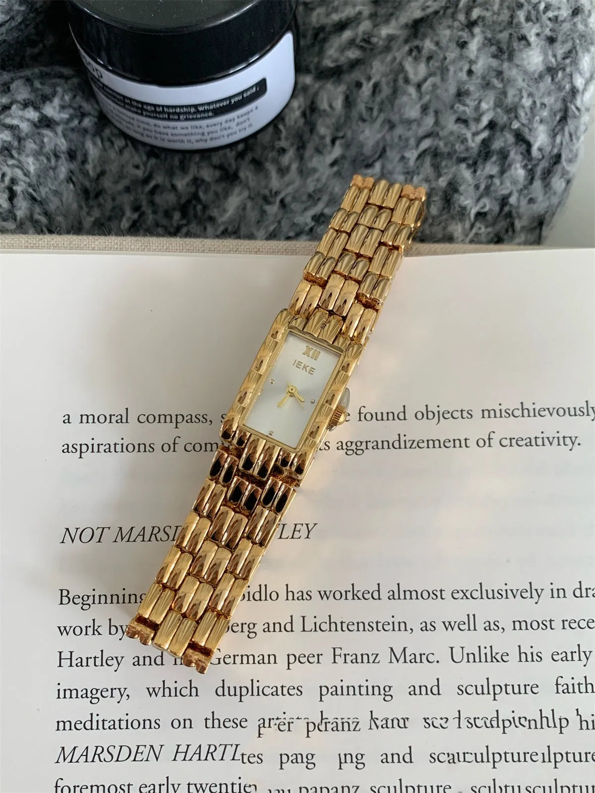 Mid-century antique design ladies bracelet watch with 15mm dial and butterfly buckle