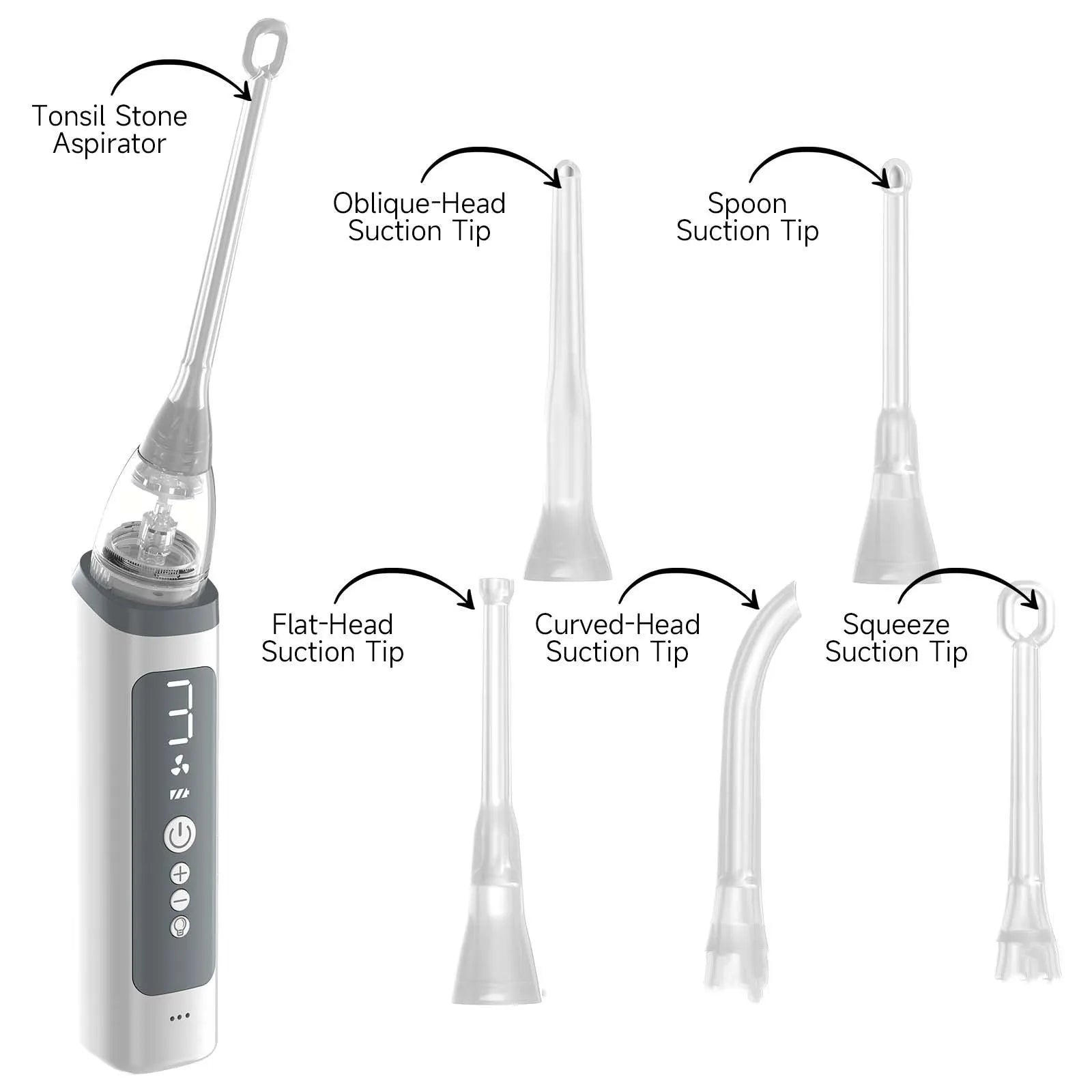 Milky white tonsil stone removal oral cleaning tools set with 180g weight