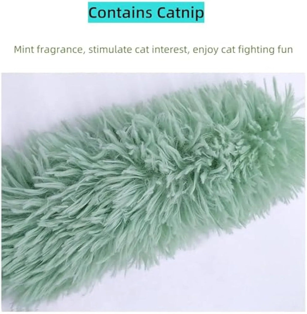 Soft plush interactive cat toy with crinkle sound and catnip filling for indoor play