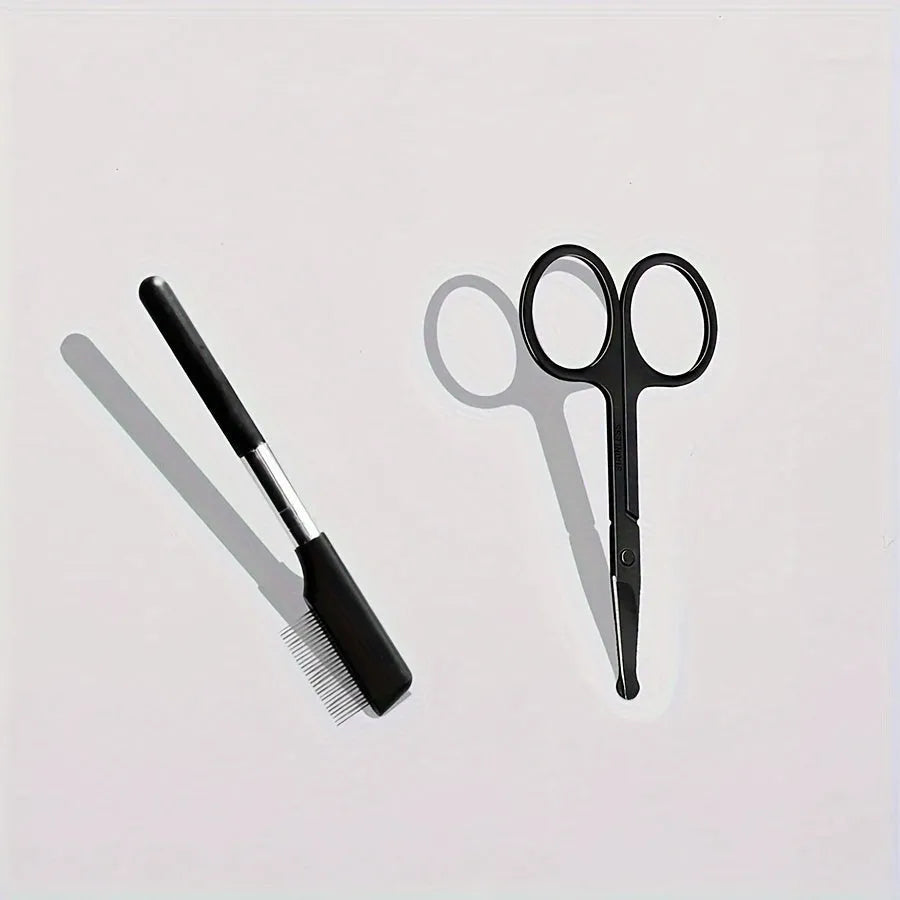 Black pet grooming brush with soft tear stain remover and comb attachment for dogs and cats