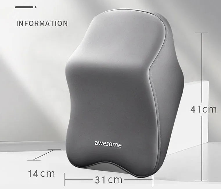 Car headrest and lumbar support pillow set in four colour options with memory foam filling