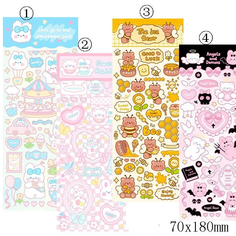 PVC waterproof cute cartoon stickers for agenda notebook decoration and office stationery