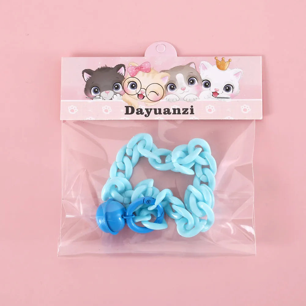 Macaron colour plastic pet collar for cats dogs rabbits with S and M size options