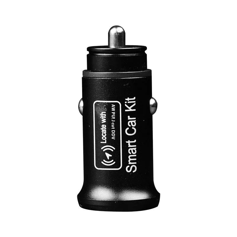 Black car charger GPS locator device for OBD-II port vehicle tracking.