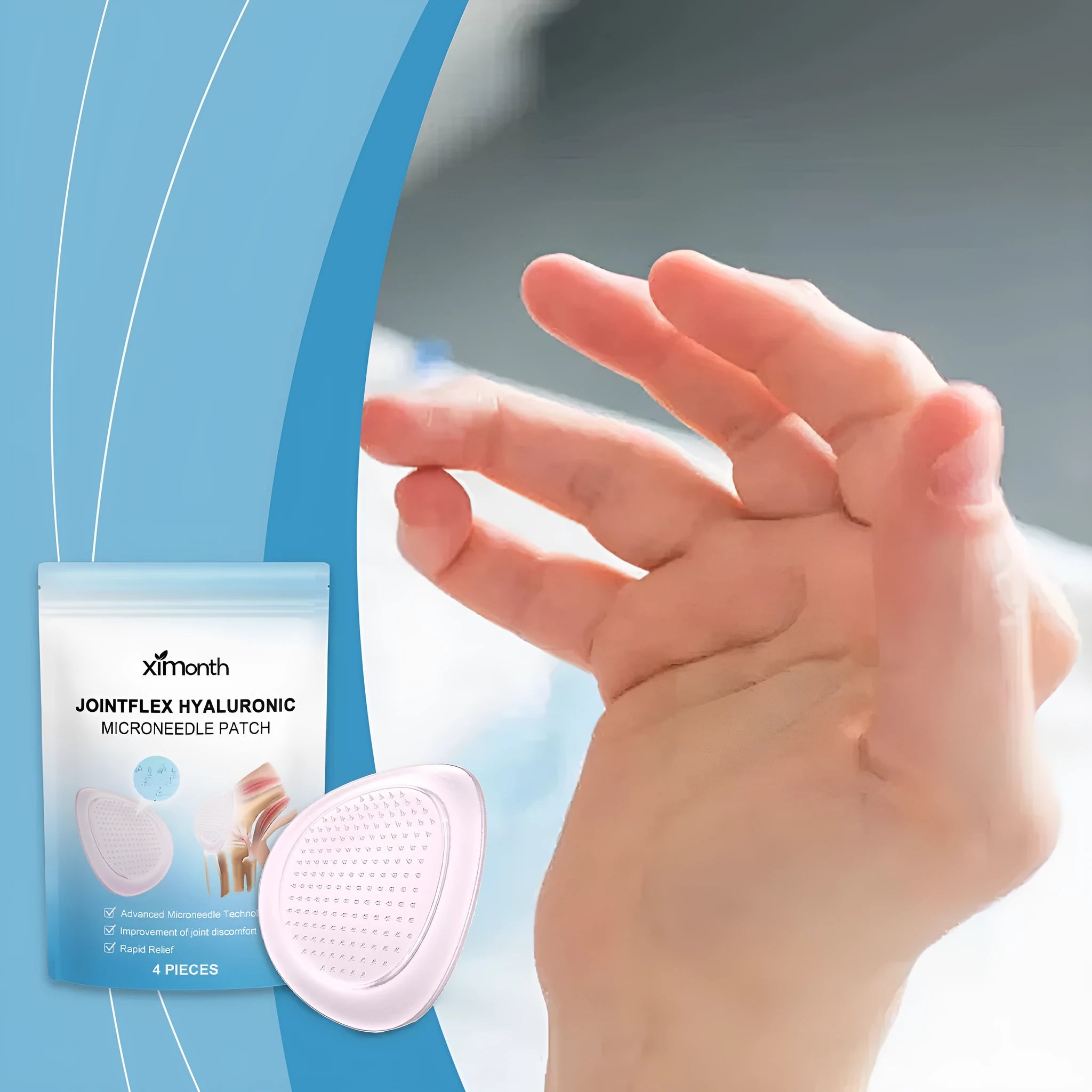 Joint microneedle patch with curcumin for daily body care external paste 4 patches