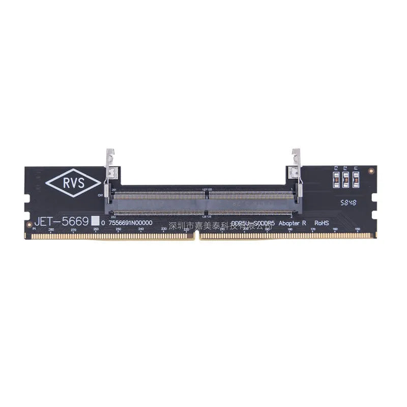 DDR4 laptop to desktop memory adapter card with gold contacts and included memory stick