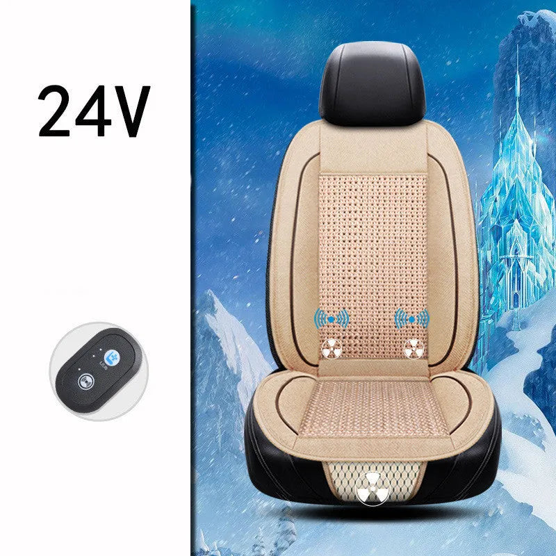 Square black car ventilation seat cushion with massage function and power cord