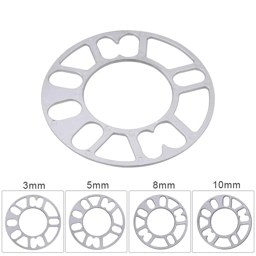 Aluminium wheel hub widening spacer gasket for automotive brake clearance in multiple thicknesses