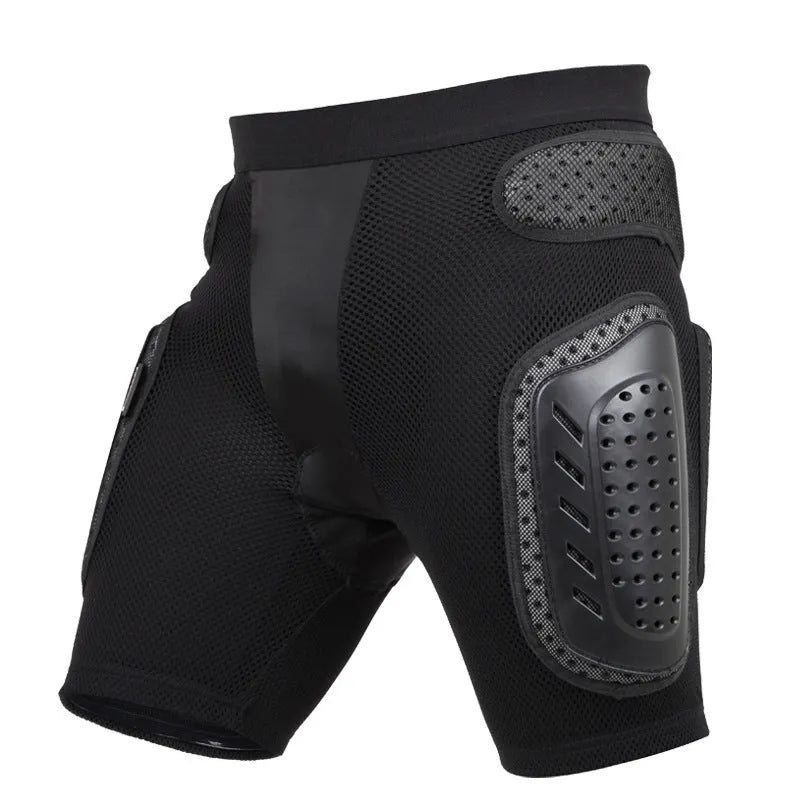 Black cycling hip protection pants with multifunctional design for sports safety