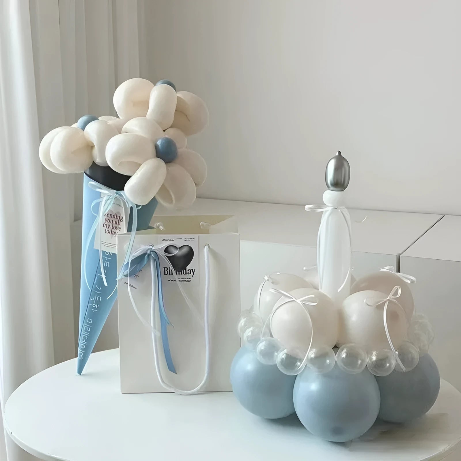 DIY balloon bouquet cake decorating kit with balloon set for handmade party centrepieces