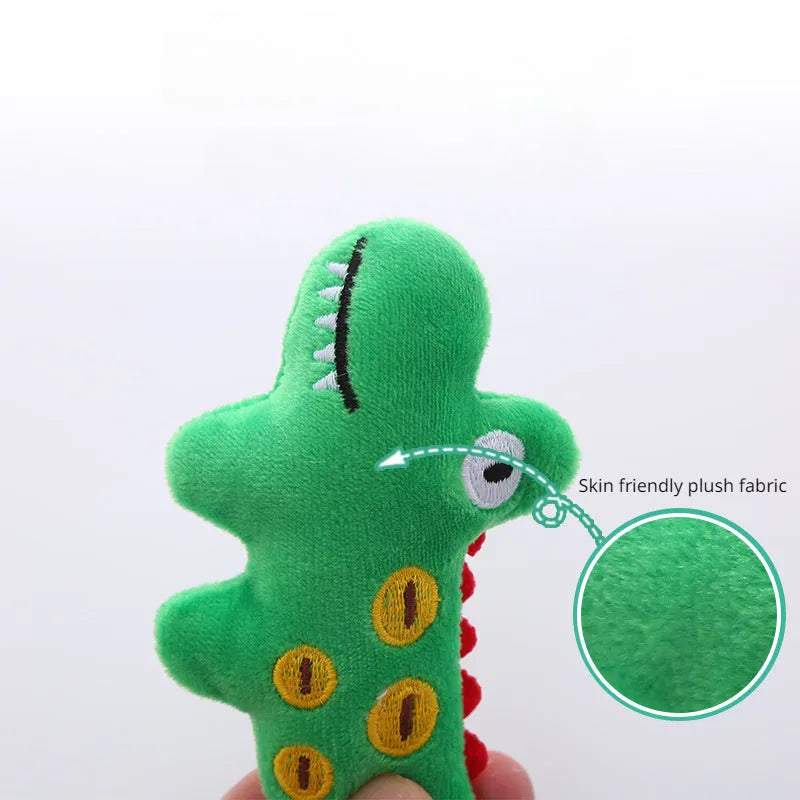 Plush cat toy in cow shape with catnip filling for interactive feline play