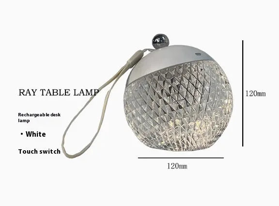 Modern minimalist portable desk lamp with dimmable touch control and 12cm diameter