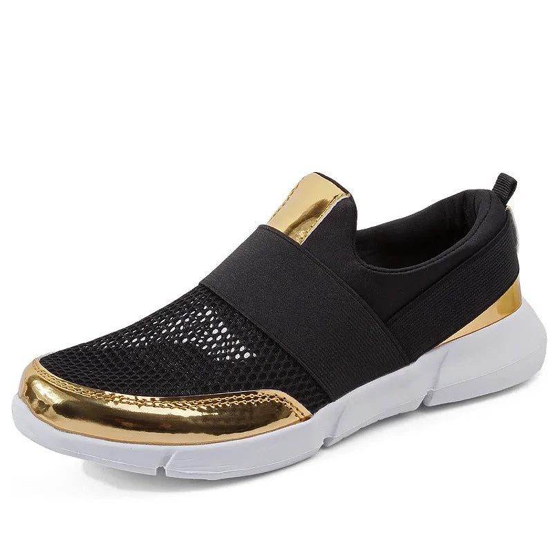 Women's low-cut breathable mesh sneakers in blue, black, or grey with PU midsole