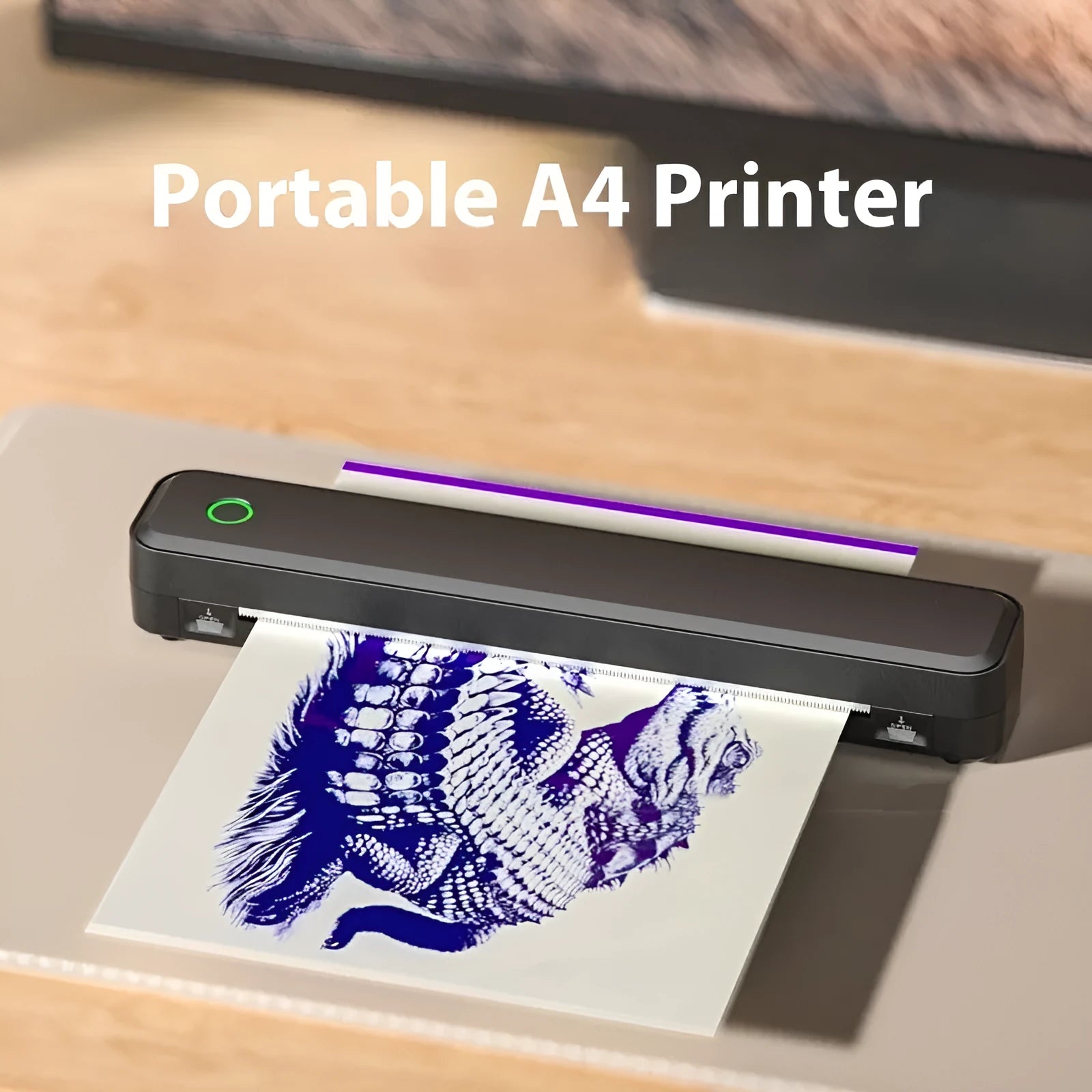 Compact thermal printer with Bluetooth for mobile phone connectivity in black or white finish