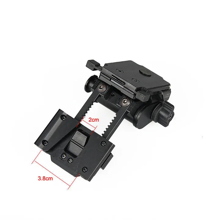 Metal alloy L4 G24 night vision helmet mount with OPS breakaway base in dark earth colour