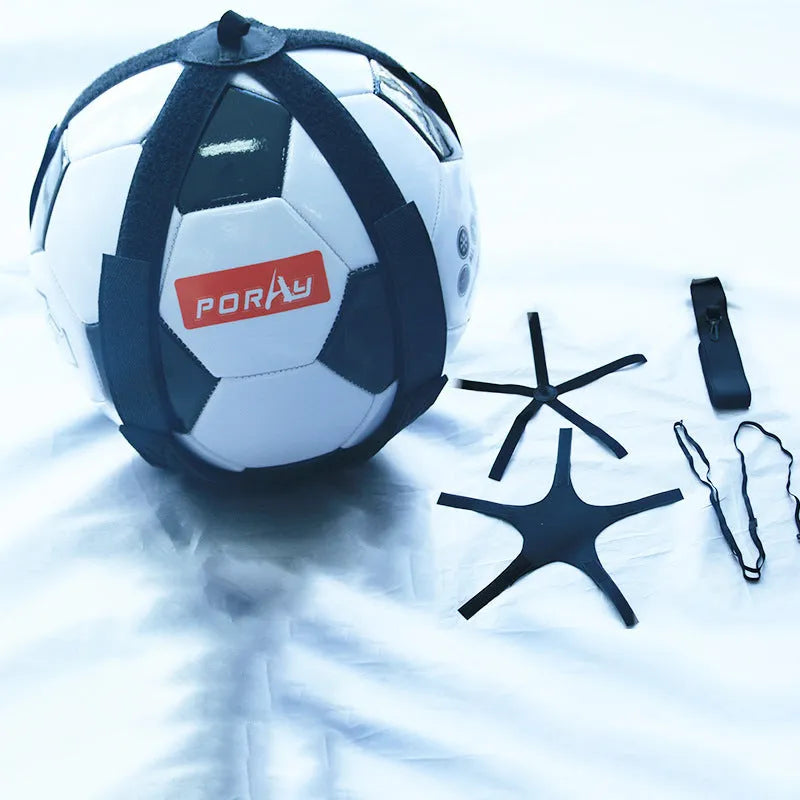 Black football juggling belt with rotating mechanism for training, 2 metre length
