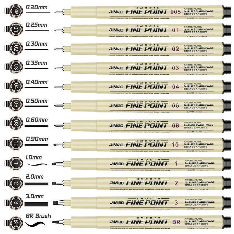 Needle pen with cartoon syringe design showing 133mm black plastic body for drawing and writing