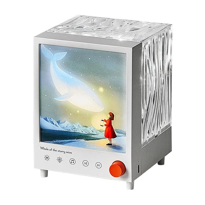 Aurora Treasure Box star sea whale projection lamp with compact design and Bluetooth connectivity