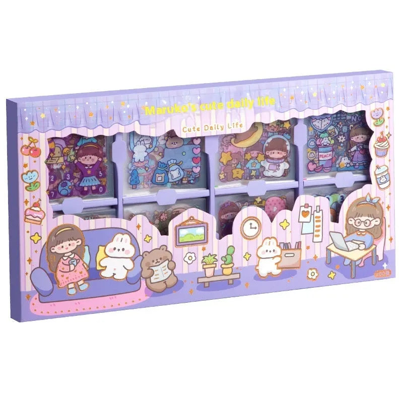 Children's goo card sticker book with five character theme designs