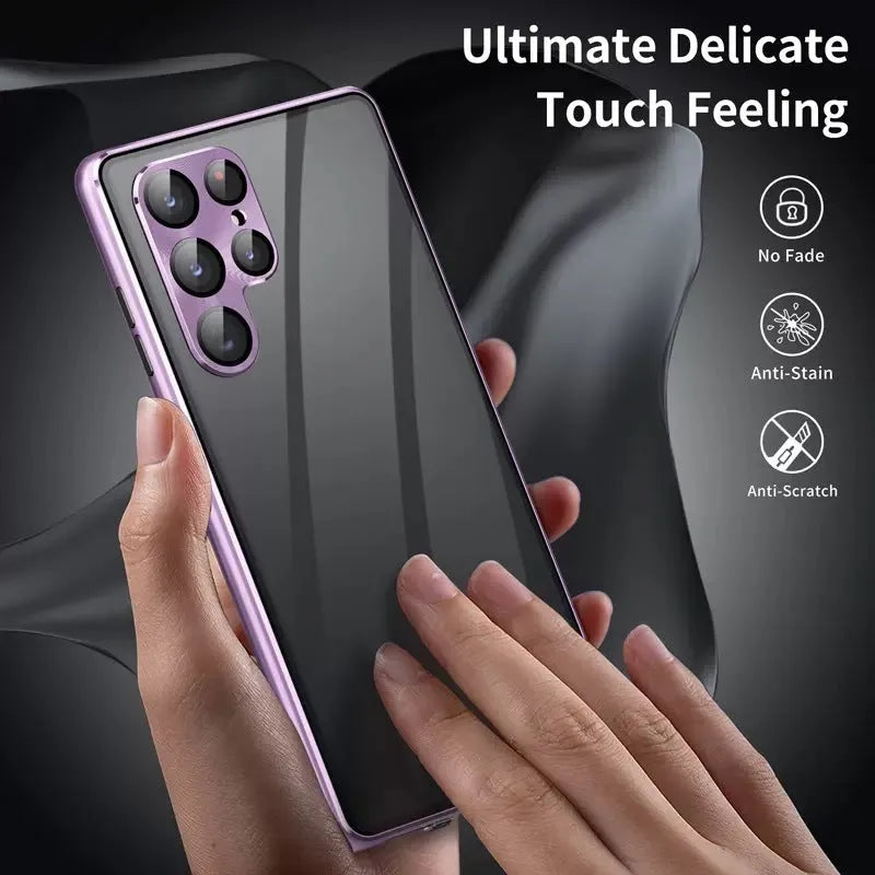 Magnetic king phone case with peep-proof mirror for Samsung Galaxy S24 Ultra in multiple colours