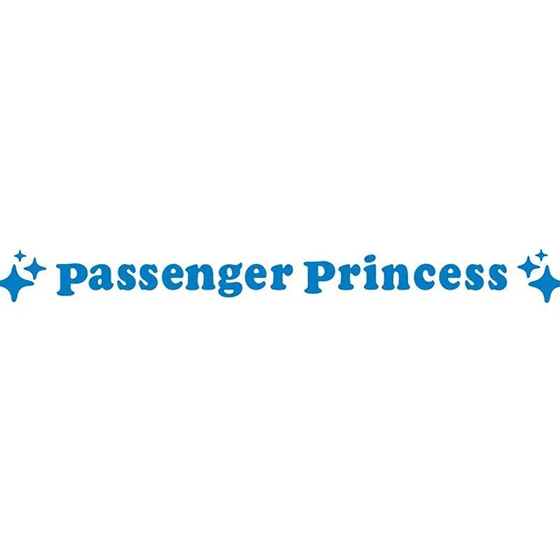 12.5 cm circular Passenger Princess decorative sticker for car rearview mirrors in reflective colours.