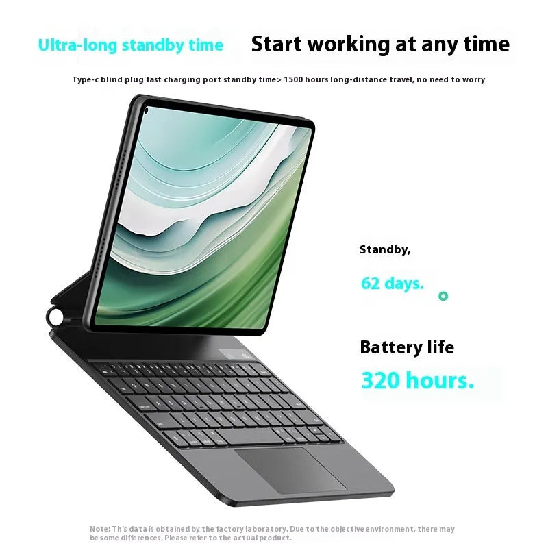 Huawei MatePad magnetic keyboard cover with wireless Bluetooth connectivity and PU leather protection