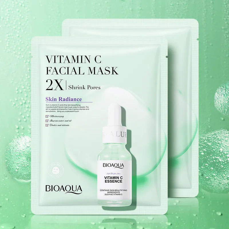 Single 30g collagen and hyaluronic acid gel sheet facial mask on a blue background.