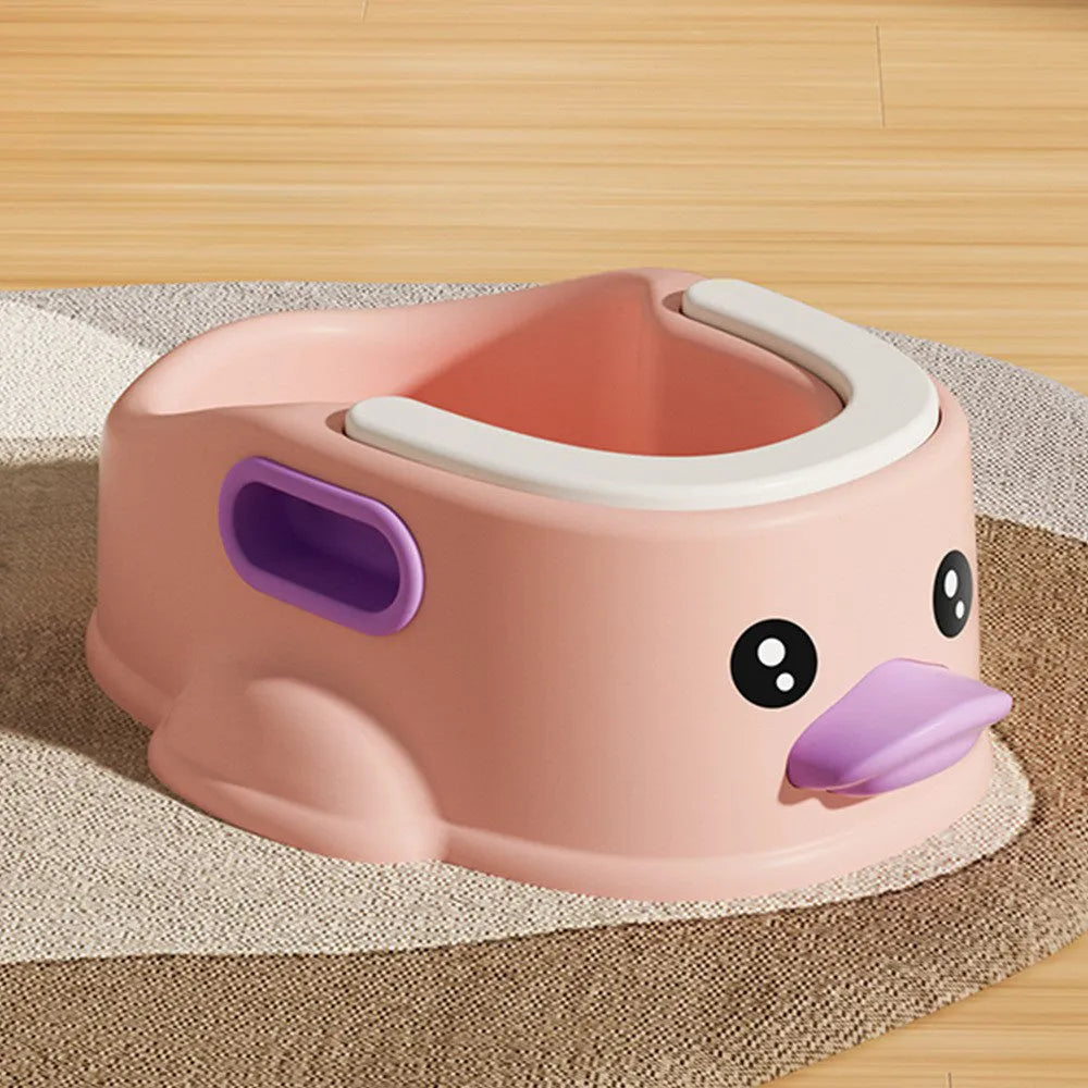 Blue PVC duck-shaped pet bathtub for dogs and cats on a white background.