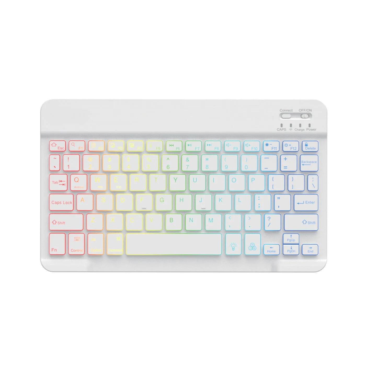 10-inch Bluetooth backlit keyboard with colourful LED lighting for tablet typing