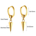Electroplated 18K gold stainless steel earrings with heart star and geometric shapes
