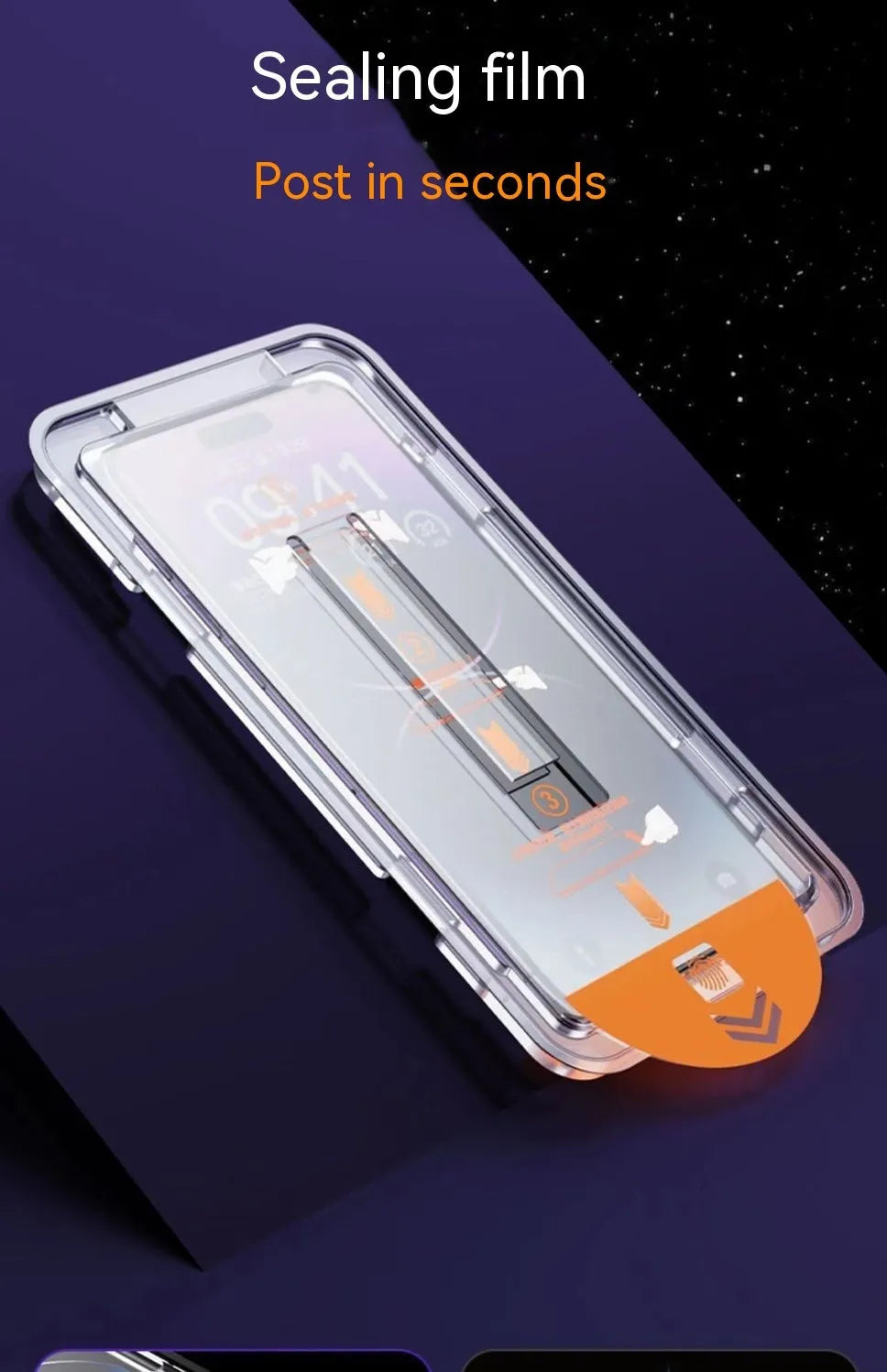 Tempered glass iPhone screen protector with dust-free installation kit and frosted privacy finish