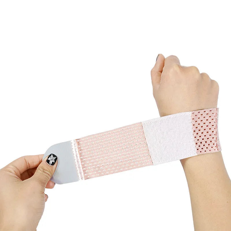 Athletic wristguards with elastic breathable construction in pink, black and grey colour options