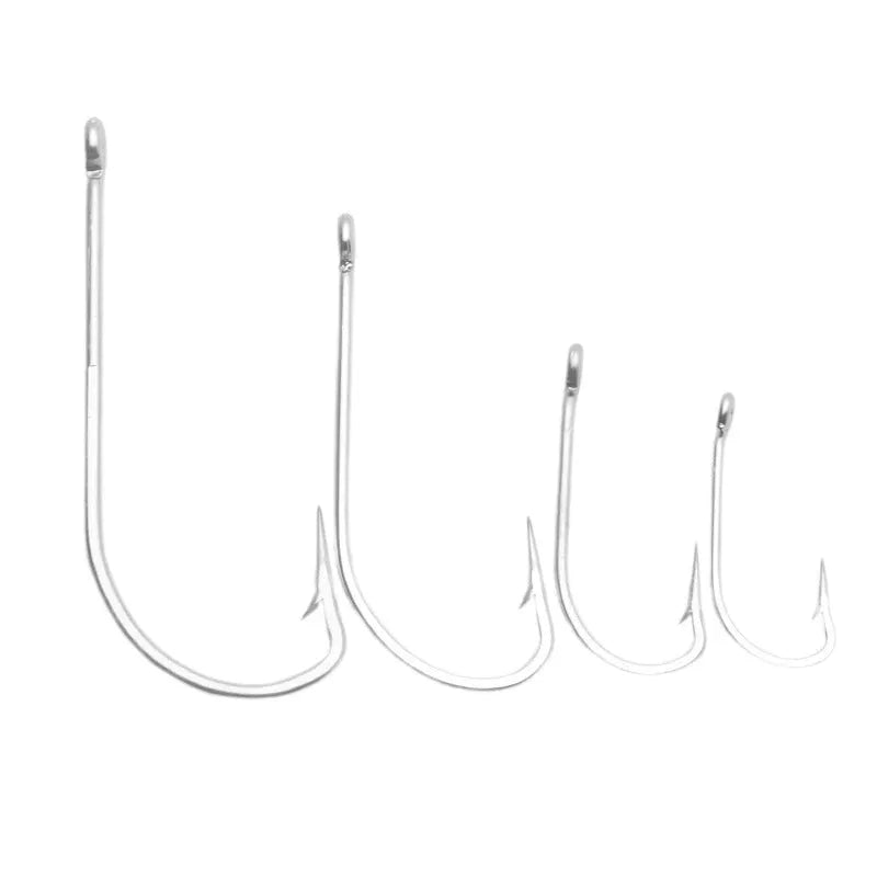 Set of stainless steel sea fishing hooks in multiple specifications for ocean boat fishing