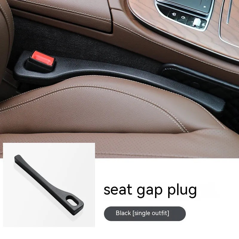 Car seat gap strips preventing items falling between vehicle seats