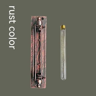 Industrial style retro flute wall lamp in iron with black, bronze, rust, and silver finish options.