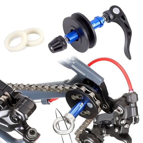 Aluminium bicycle chain holder tool in barrel shaft, basic, and quick release versions.