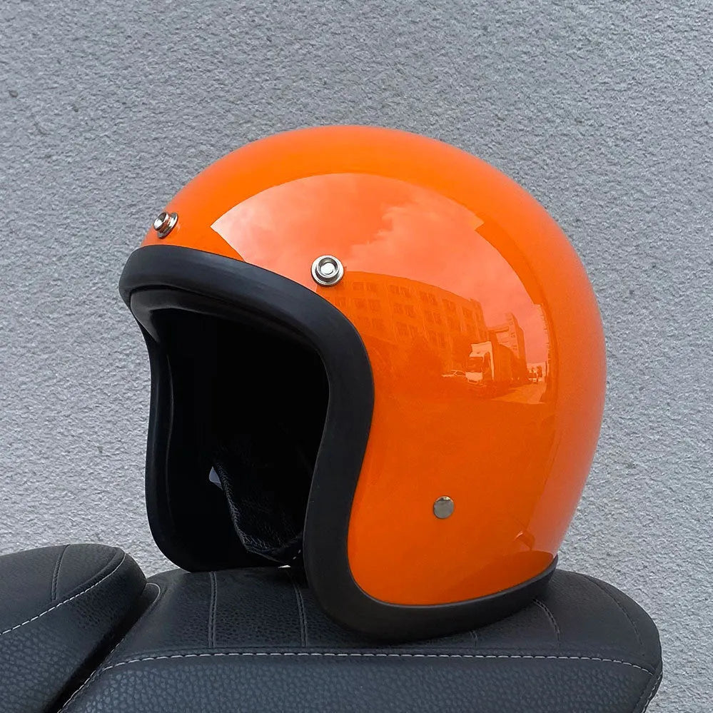 FRP retro-style half motorcycle helmet shown in a cement grey colour variant.