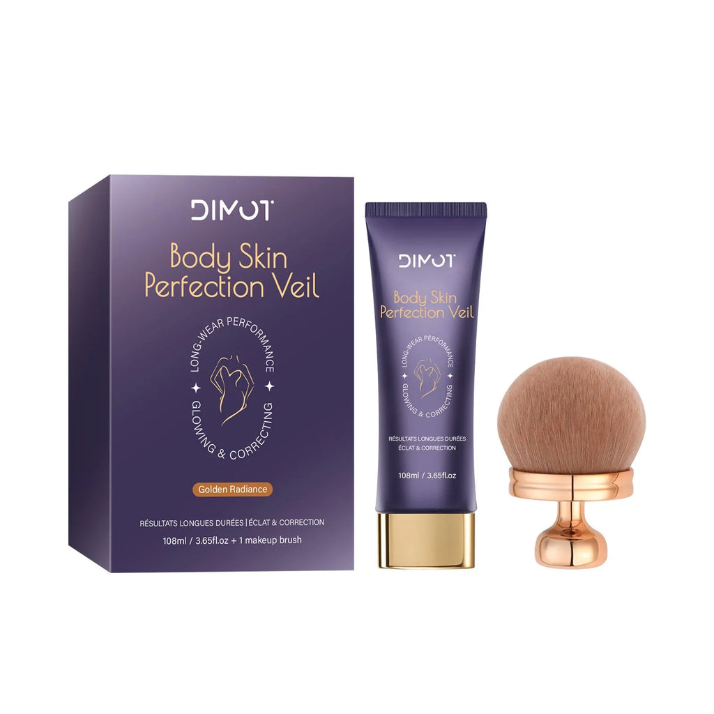 Waterproof body concealer cream pot and brush for covering tattoos and birthmarks.