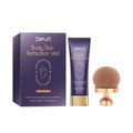 Waterproof body concealer cream pot and brush for covering tattoos and birthmarks.