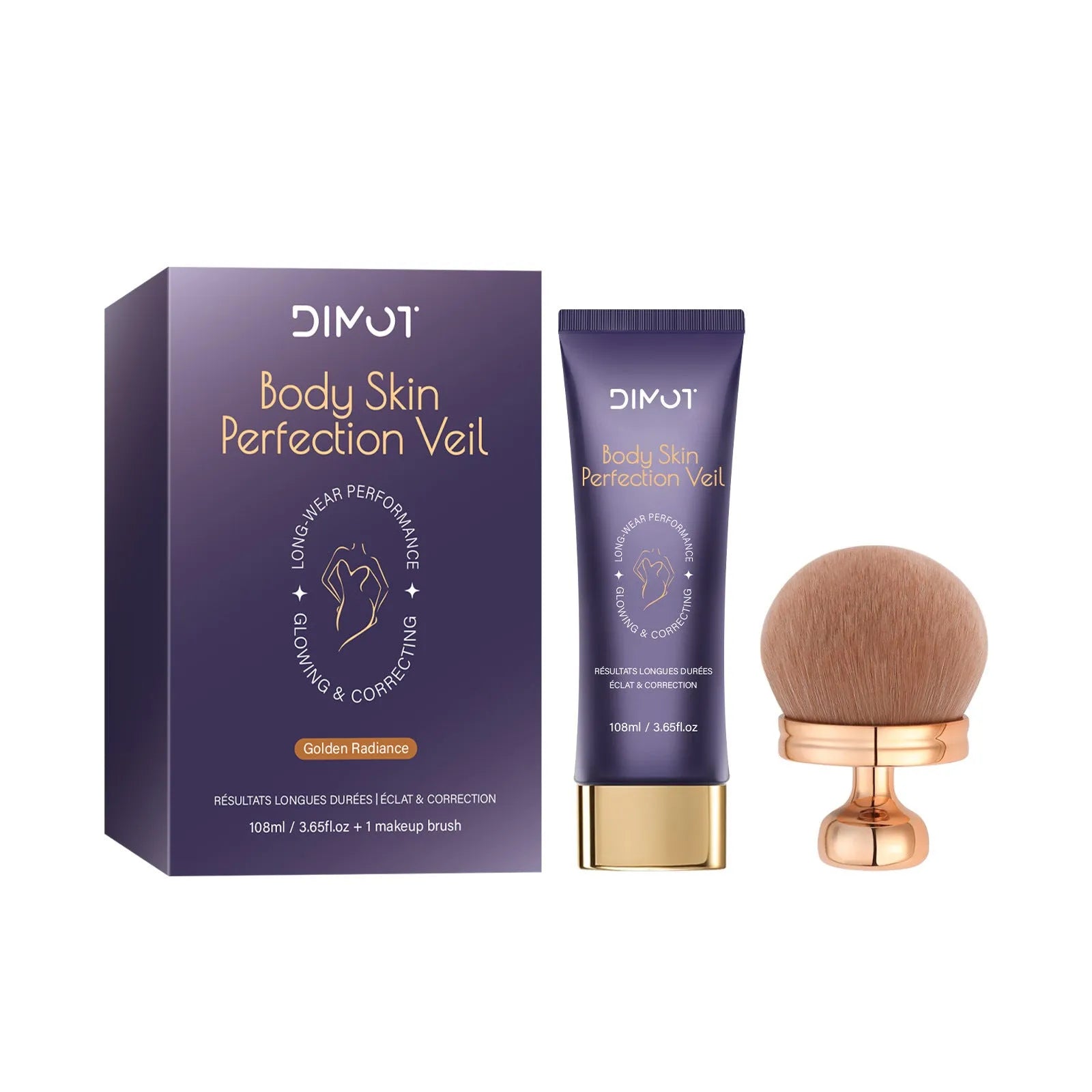 Waterproof body concealer cream pot and brush for covering tattoos and birthmarks.