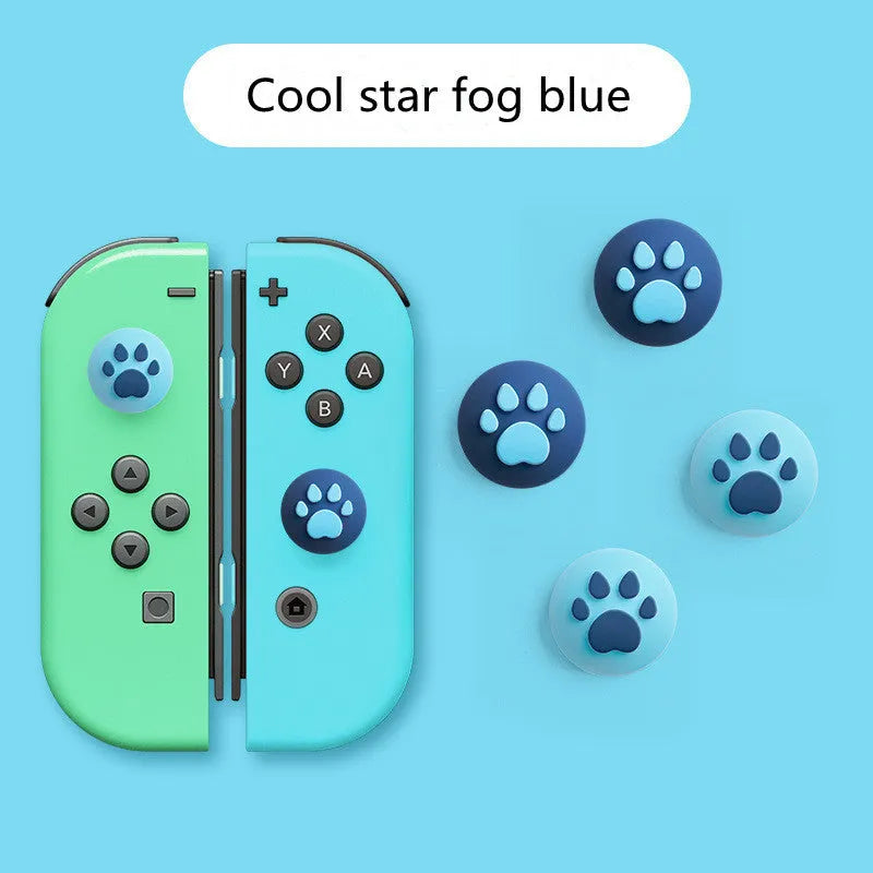 Four silicone rocker caps for Nintendo consoles in various colour combinations