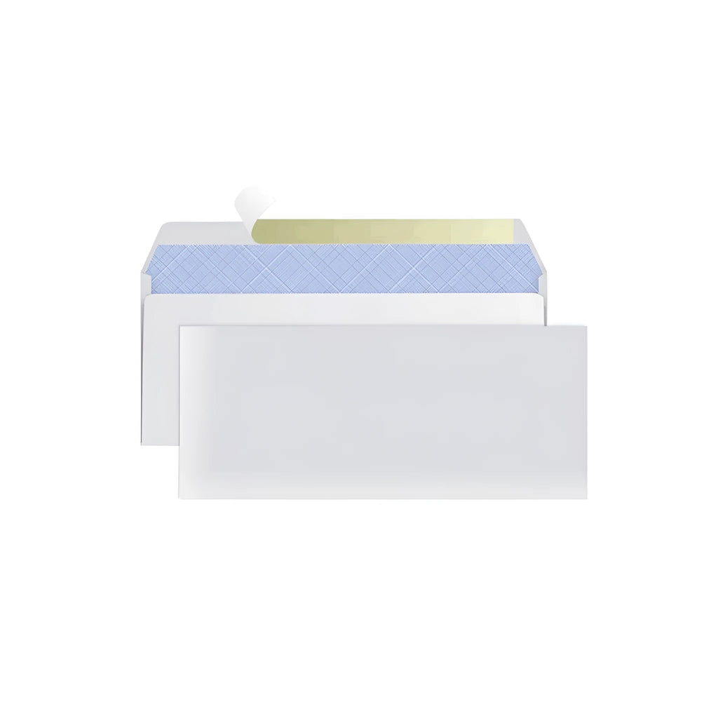 Blue anti-opening self-adhesive confidential security envelope showing tamper-evident features