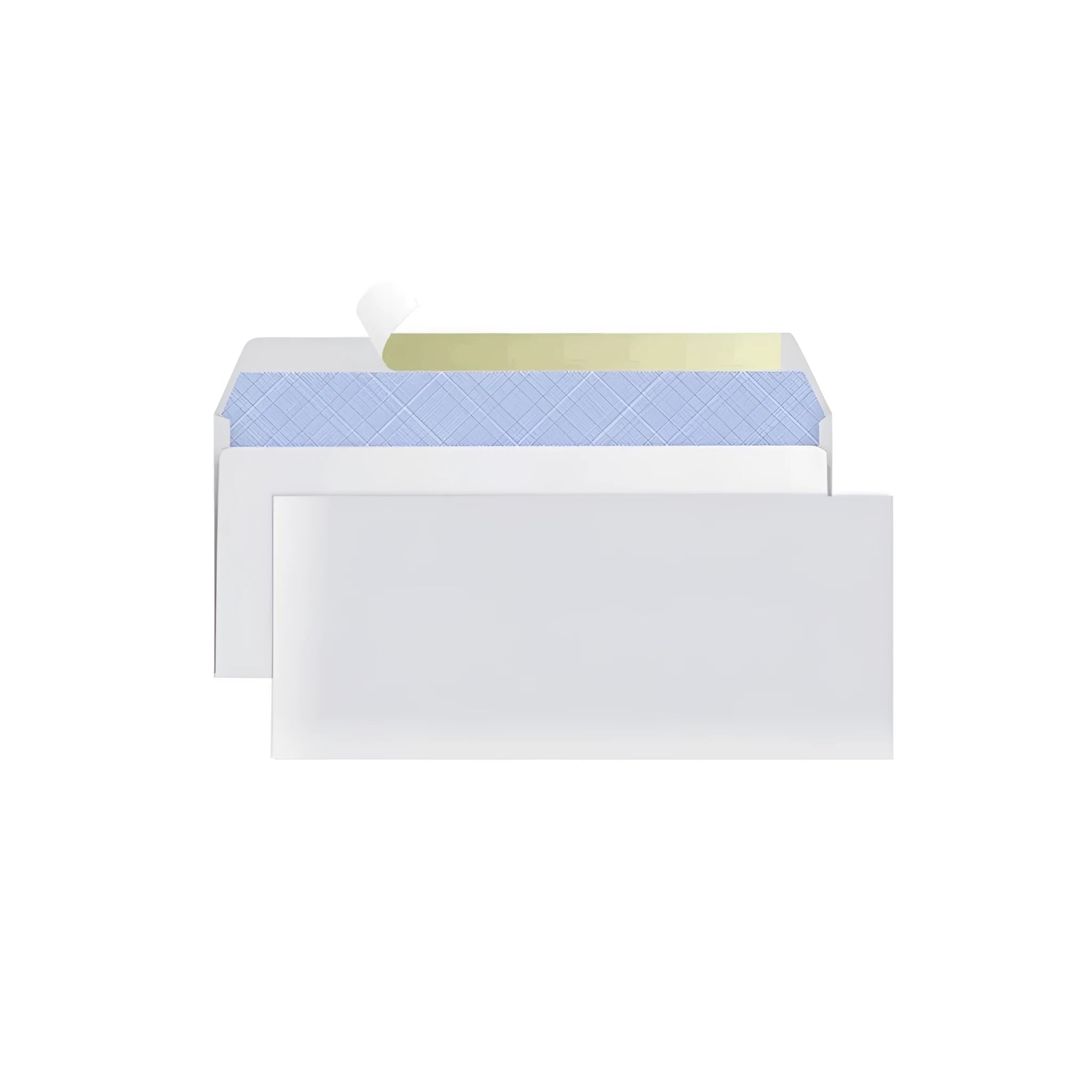 Blue anti-opening self-adhesive confidential security envelope showing tamper-evident features