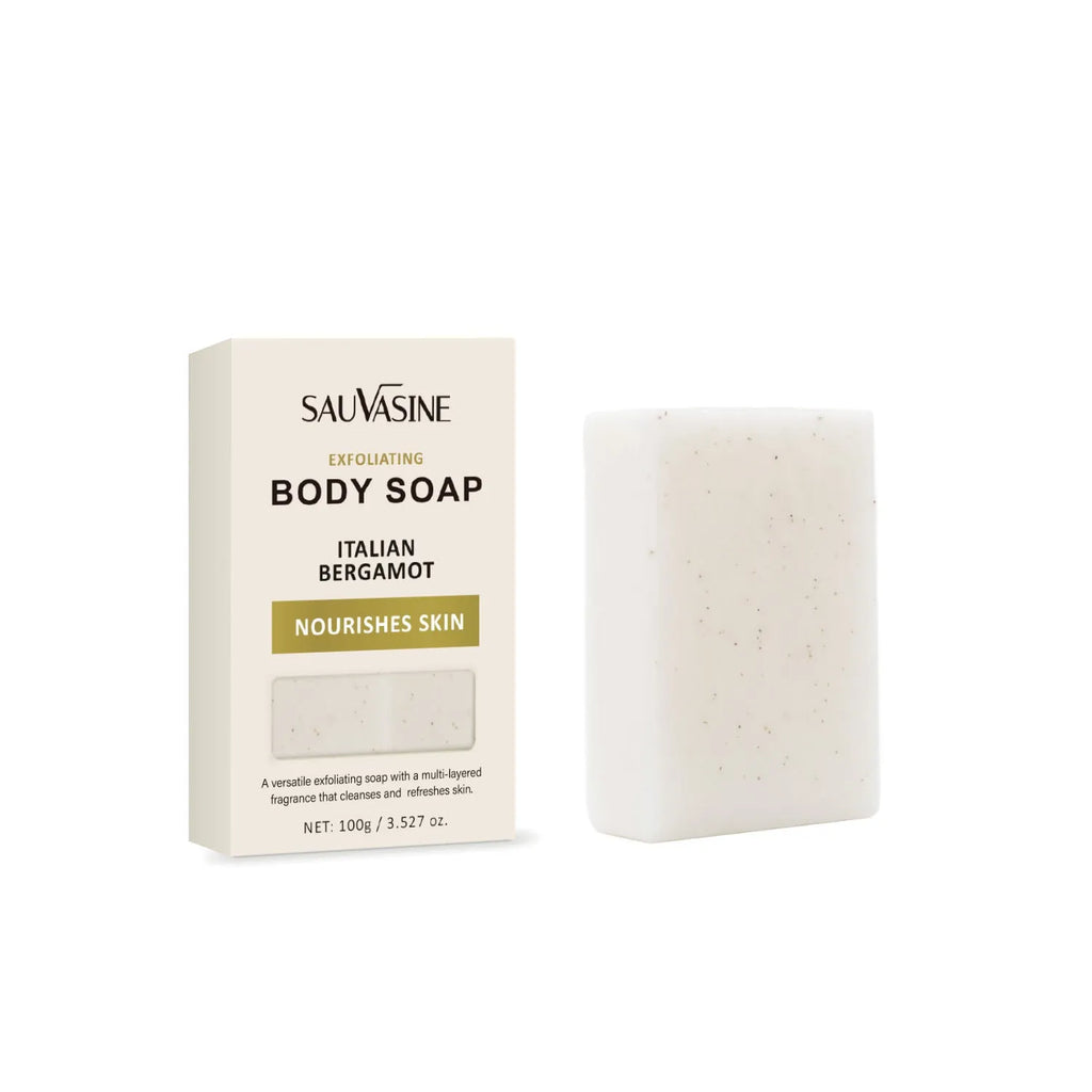 Manual exfoliating body soap bar with moisturising properties for adult skincare