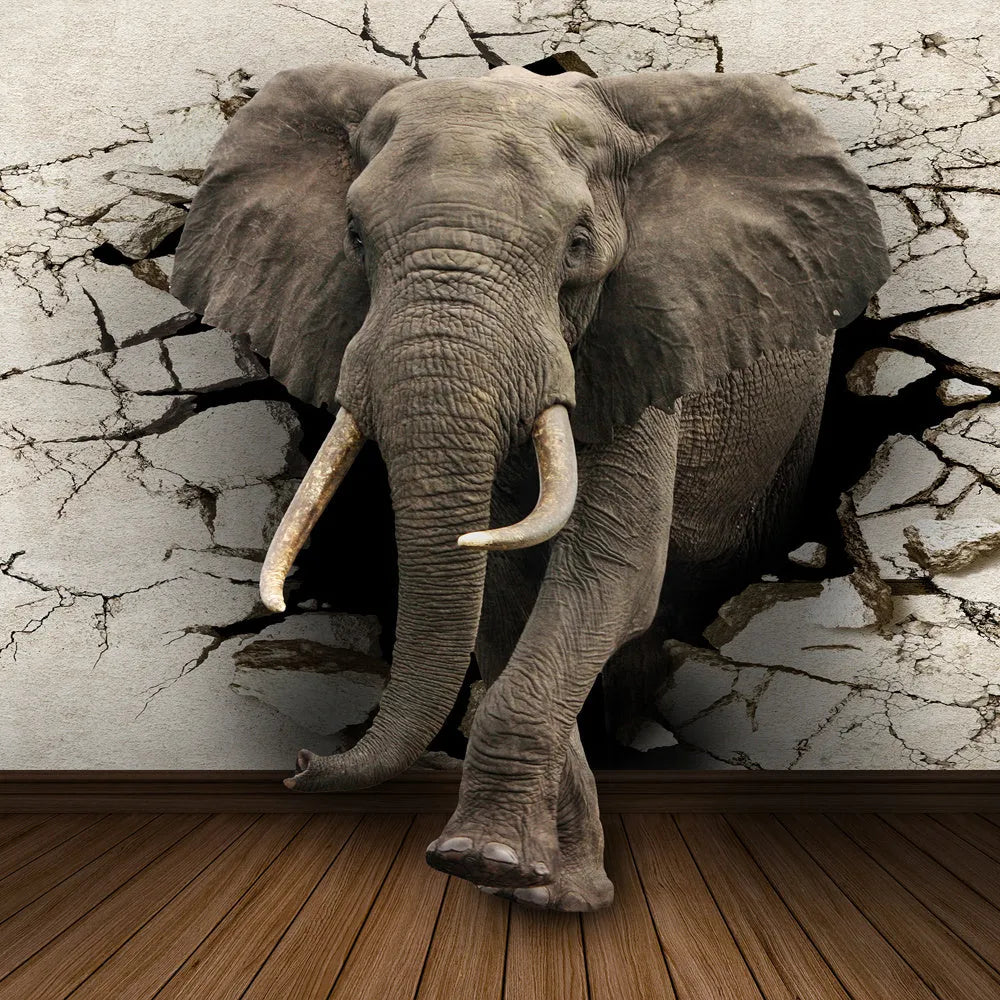 Frameless grey elephant canvas painting for living room wall decor