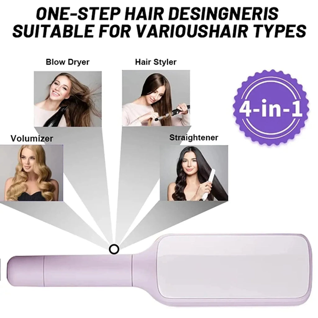 Self-cleaning hair brush with rotating handle, anti-static teeth and scalp massage points in purple and grey colours
