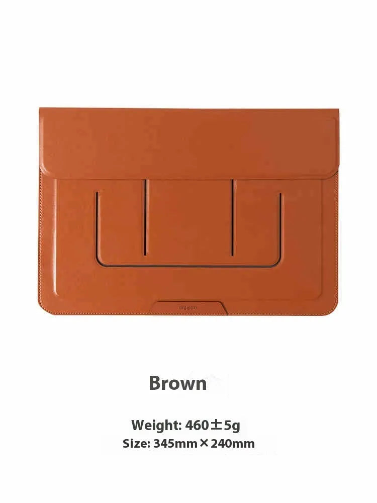 Integrated dual-angle laptop bracket holder for 13.3 inch laptops in black and brown