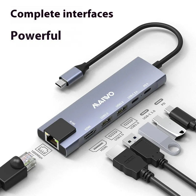Steam Deck six-port docking station with aluminium alloy shell and Type-C cable