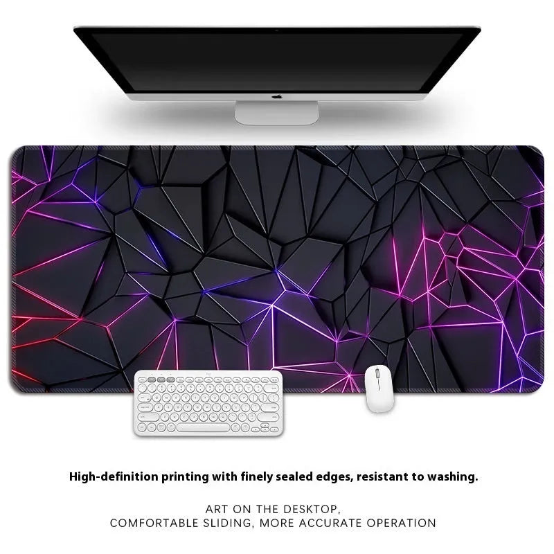 Thickened overlock computer keyboard table mat with natural rubber non-slip surface and thermal transfer pattern