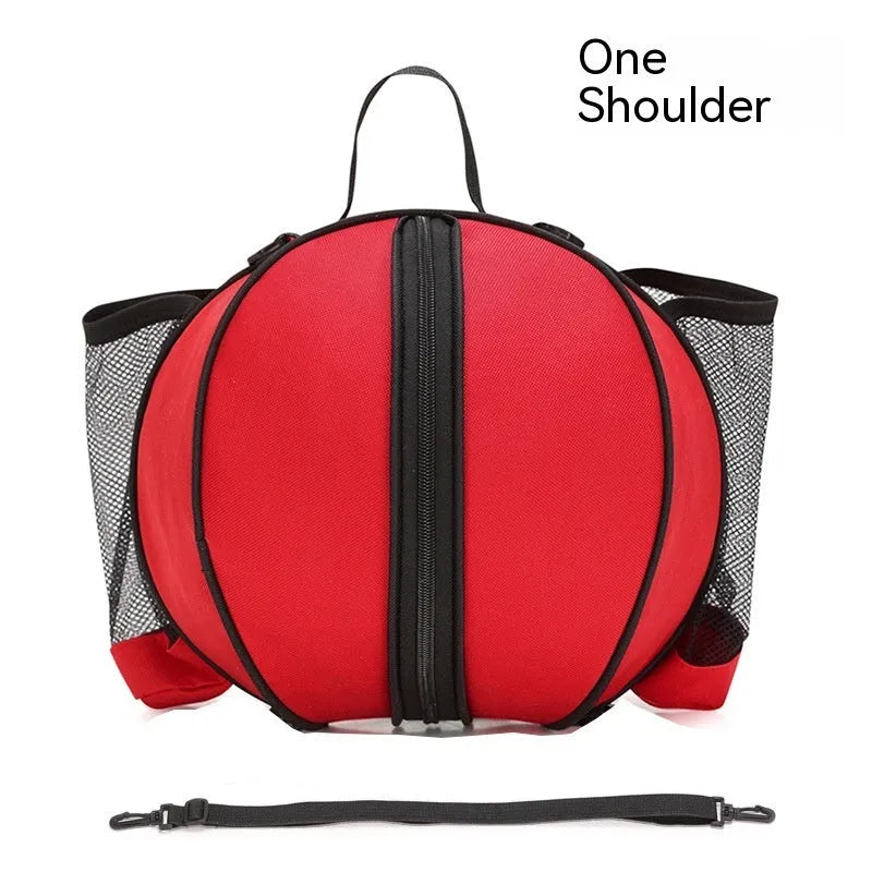 Oxford cloth basketball bag with 9L capacity showing one-shoulder and two-shoulder carrying options